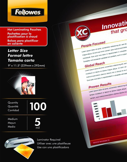 Fellowes Laminating Pouches 5 mil 81/2 x 11 100/box > Alco of Canada